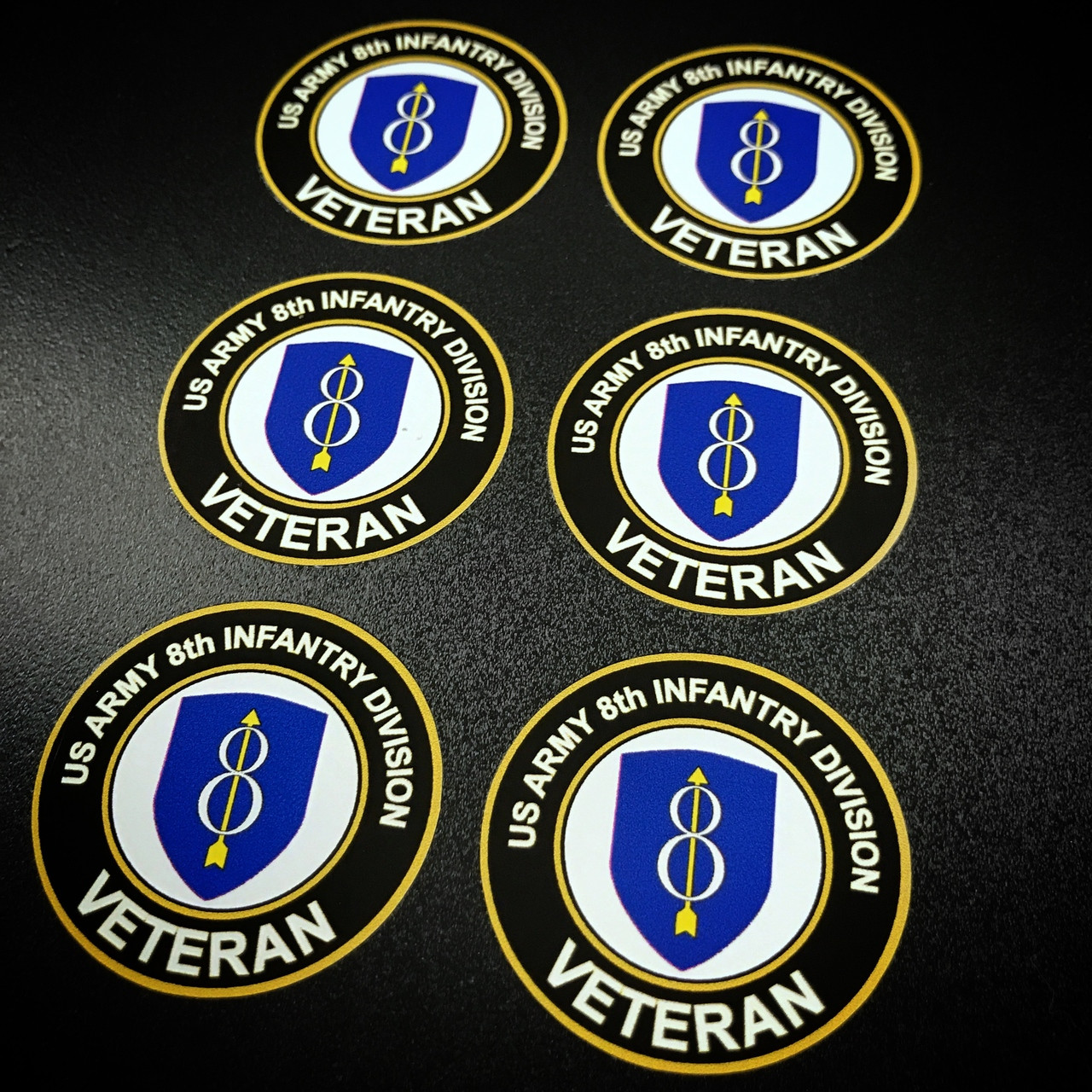 US ARMY 8th Infantry Circle (6 pack) - Stickers
