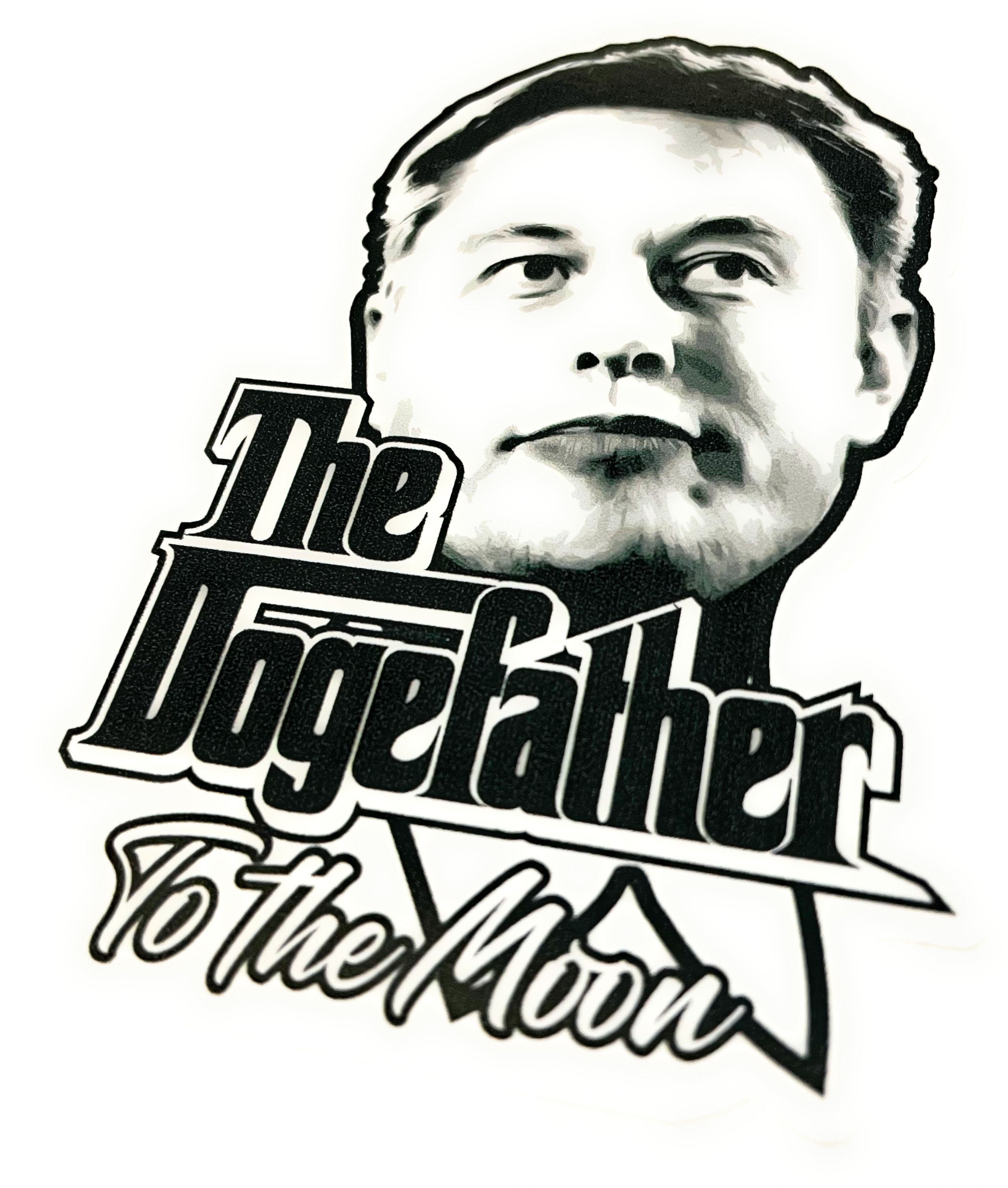 The Dogefather To The Moon Dogecoin - Sticker