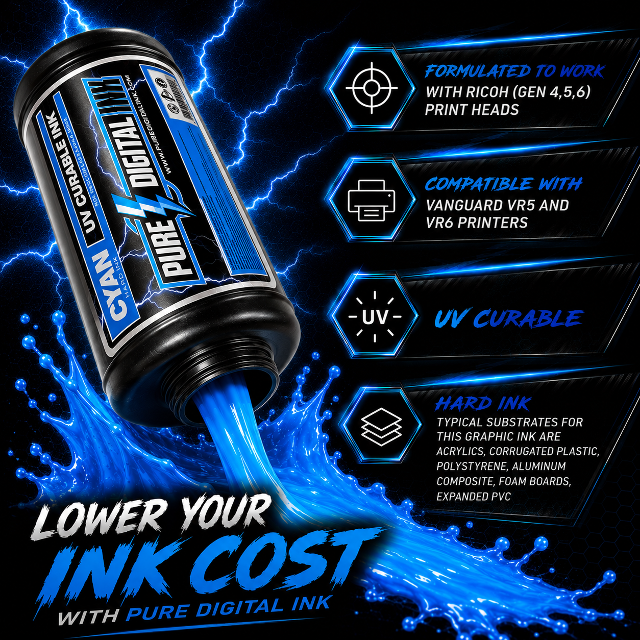 Pure Digital Ink Cyan 1 Liter product image 6